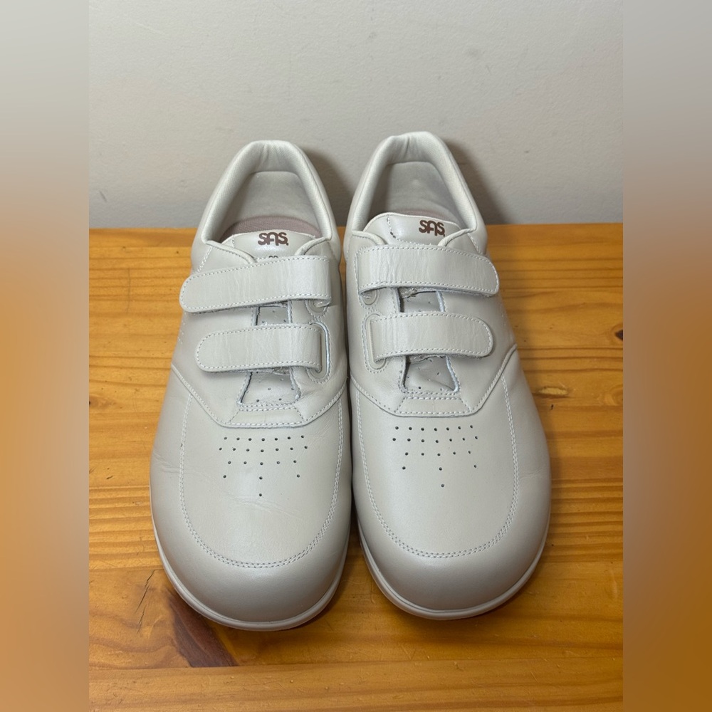SAS VTO EZ Strap Walking Shoes Bone Beige Leather Mens sz 12 W Wide Orig $215 - Picture 2 of 6